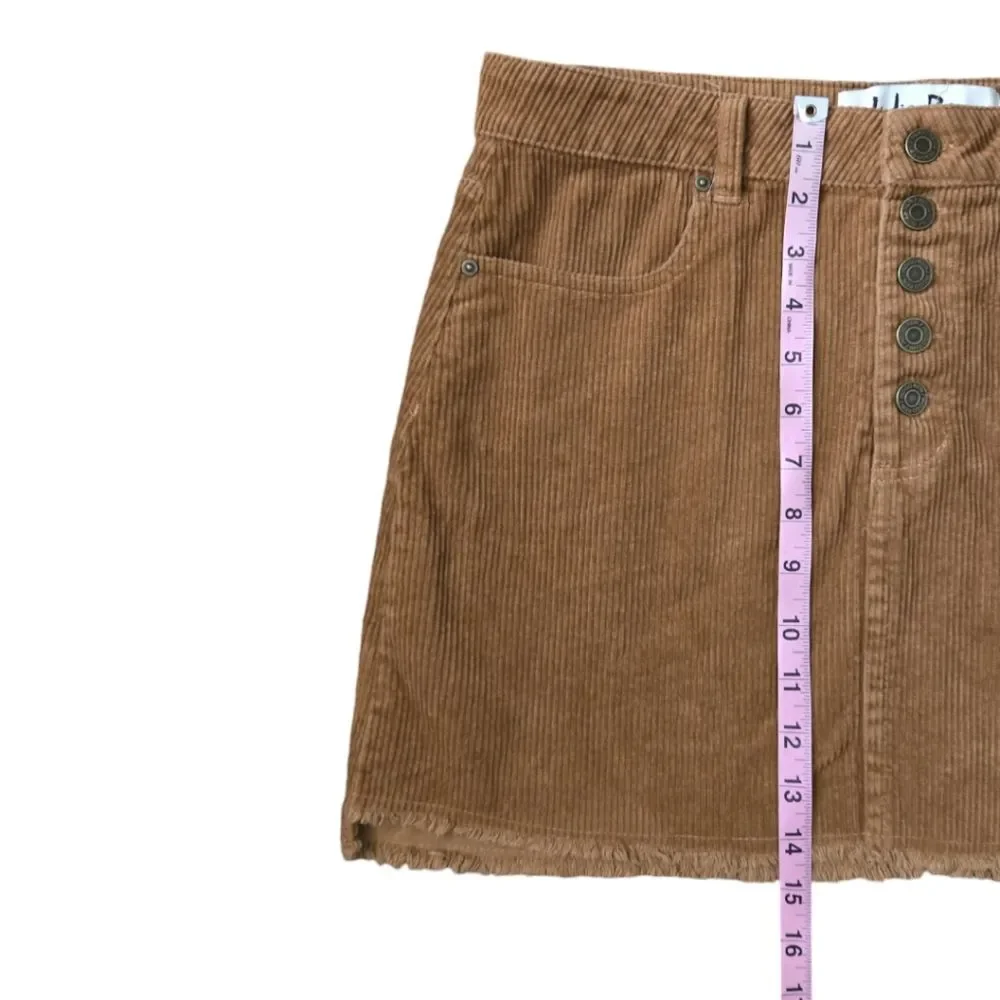 INDIGO REIN Half Button Front Corduroy Mini Skirt - 9/28